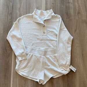 Stars Above Cream Quilted Sweatshirt & Shorts Set